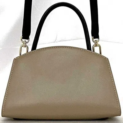 Pre-owned Furla Beige White Leather Handbag Shoulder Bag ()