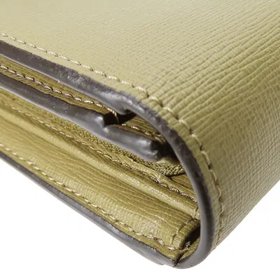 Pre-owned Furla Khaki Leather Long Wallet (bi-fold) () In Brown