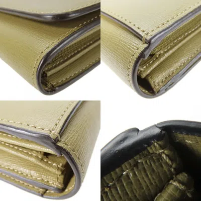 Pre-owned Furla Khaki Leather Long Wallet (bi-fold) () In Brown