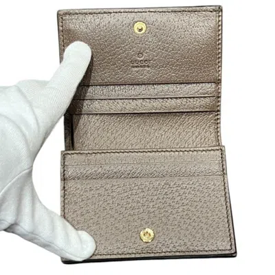Pre-owned Gucci Beige Brown Gg Supreme Leather Wallet (bi-fold) () In Multi