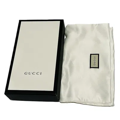 Pre-owned Gucci Black Leather Long Bill Wallet (bi-fold) ()