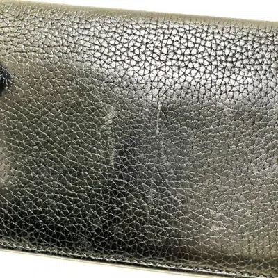 Pre-owned Gucci Black Leather Long Bill Wallet (bi-fold) ()