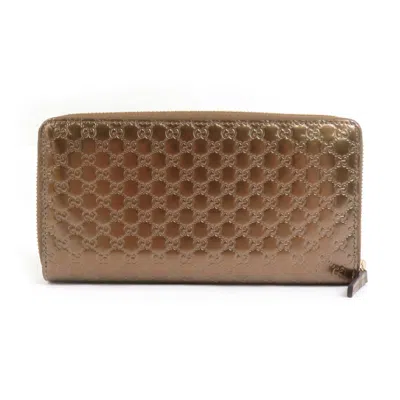 Pre-owned Gucci Bronze Leather Long Wallet (bi-fold) () In Brown