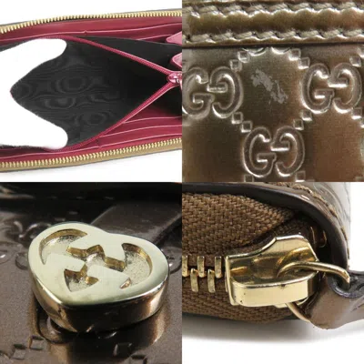 Pre-owned Gucci Bronze Leather Long Wallet (bi-fold) () In Brown