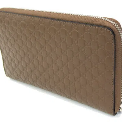 Pre-owned Gucci Brown Leather Long Wallet (bi-fold) ()