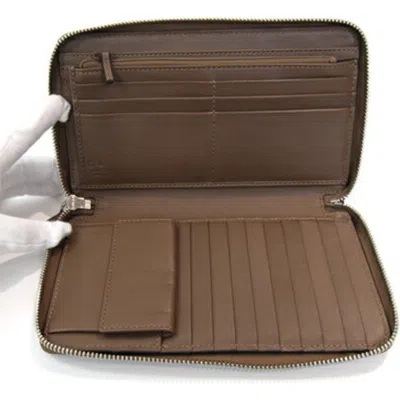 Pre-owned Gucci Brown Leather Long Wallet (bi-fold) ()