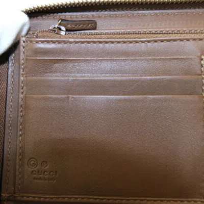 Pre-owned Gucci Brown Leather Long Wallet (bi-fold) ()