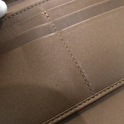 Pre-owned Gucci Brown Leather Long Wallet (bi-fold) ()