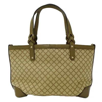 Pre-owned Gucci Diamante Beige Khaki Canvas Tote Bag ()