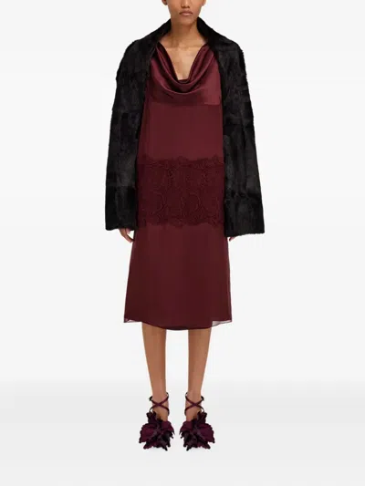 Ferragamo Rayon Fake Fur Shoulder Wrap In Black