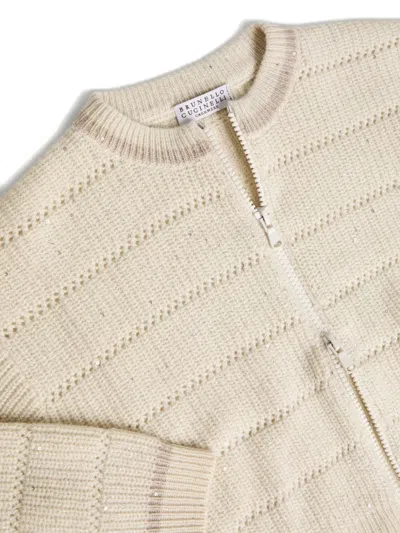 亮片缀饰镂空针织开衫