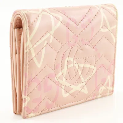 Pre-owned Gucci Pink Leather Bill Wallet (bi-fold) ()