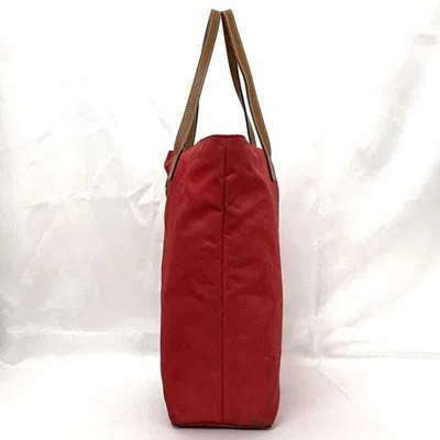 Pre-owned Gucci Red Color Nylon Leather Tote Bag ()