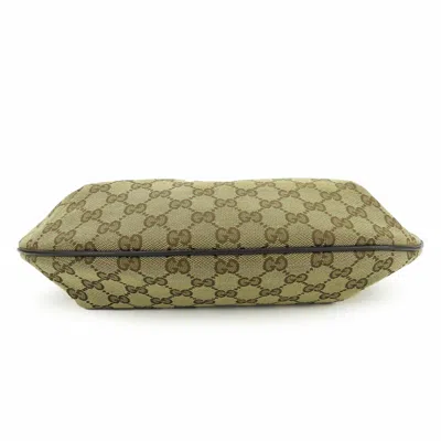 Pre-owned Gucci Sherry Line Beige Brown Gg Canvas Leather Shoulder Bag ()