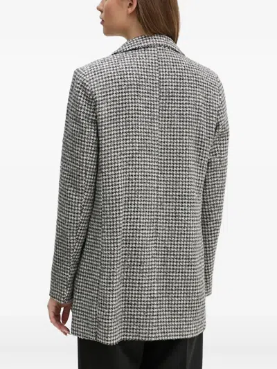 Sandro Ferrone Houndstooth-pattern Blazer In Gray