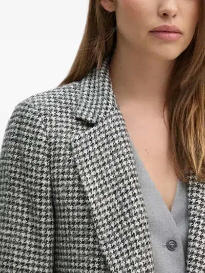 Sandro Ferrone Houndstooth-pattern Blazer In Gray