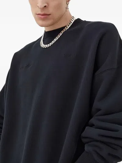 Preach Embroidered-logo Crew-neck Sweatshirt In Black