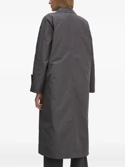 Sandro Ferrone Button-fastening Longline Coat In Gray