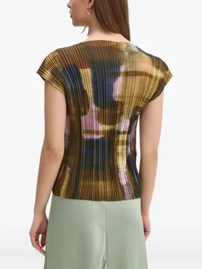 Sandro Ferrone Pleated Abstract-print Top In Multi