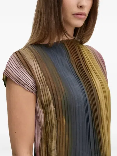 Sandro Ferrone Pleated Abstract-print Top In Multi