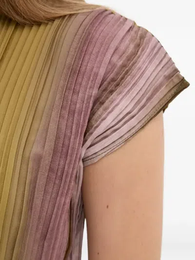 Sandro Ferrone Pleated Abstract-print Top In Multi