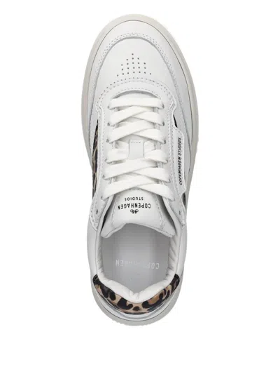 Copenhagen Leopard-print Panel Sneakers In White