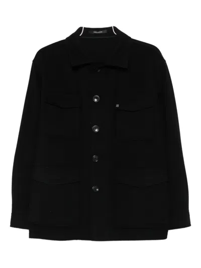 Tagliatore Button-fastening Patch-pocket Jacket In Black
