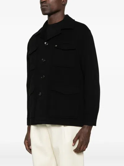 Tagliatore Button-fastening Patch-pocket Jacket In Black