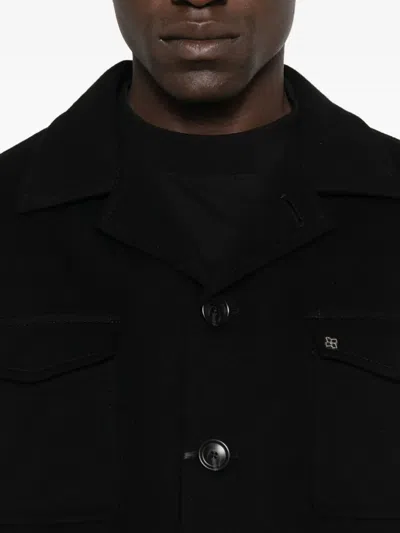 Tagliatore Button-fastening Patch-pocket Jacket In Black