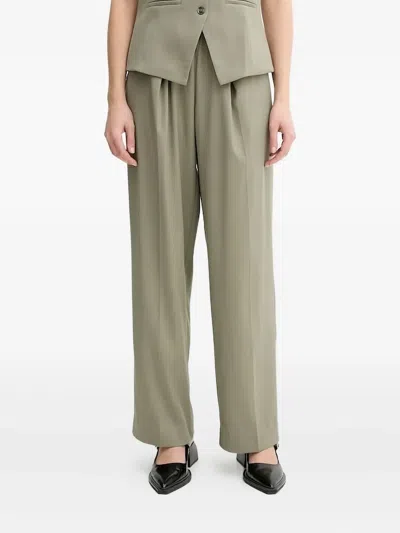 Samsoe & Samsoe Julia Elastic-waist Trousers In Green
