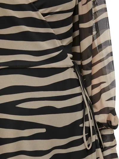 Bruuns Bazaar Zebra-print Wrap Midi Dress In Neutral