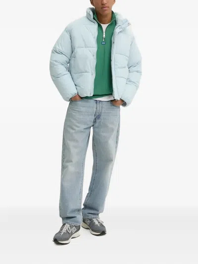 绗缝正面拉链蓬松夹克