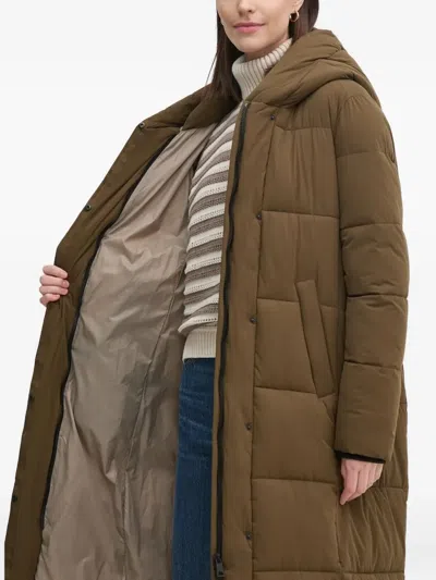 Sandro Ferrone Hooded Quilted Jacket In Brown