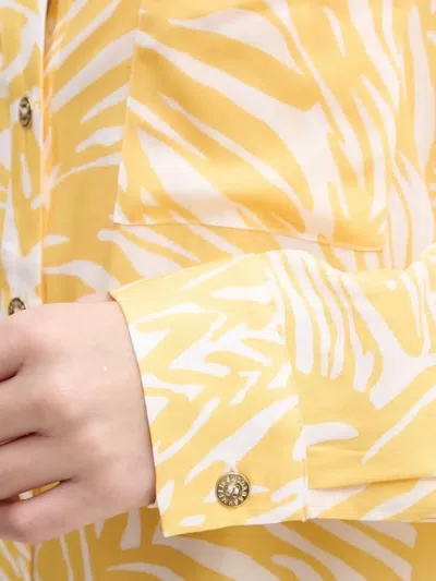 Melissa Odabash Leaf-print Button-down Shirt In White