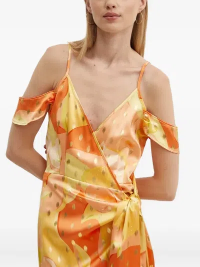 Never Fully Dressed Cold-shoulder Printed Midi Dress In Multi