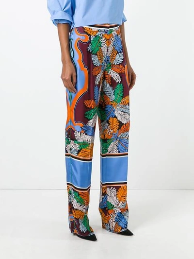 Shop Emilio Pucci Printed Wide Leg Pants - Multicolour