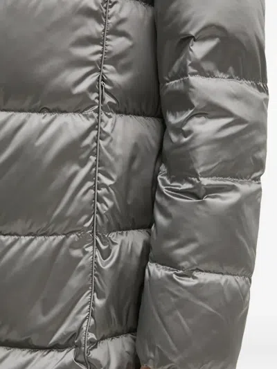 Geox Hooded Quilted Jacket In Gray