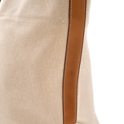 Pre-owned Hermes Beige Brown Toile H Straw Barenia Leather Tote Bag ()