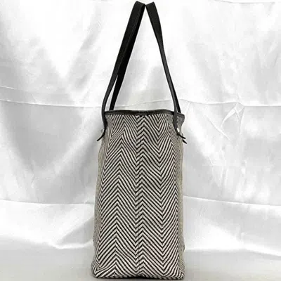 Pre-owned Hermes Brown White Polyester Leather Tote Bag ()
