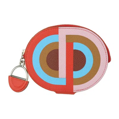 Pre-owned Hermes Multi-color Red Color Epsom Leather Coin Purse/coin Case ()