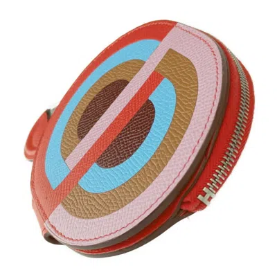 Pre-owned Hermes Multi-color Red Color Epsom Leather Coin Purse/coin Case ()