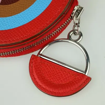 Pre-owned Hermes Multi-color Red Color Epsom Leather Coin Purse/coin Case ()