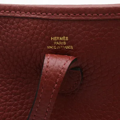 Pre-owned Hermes Rouge H Taurillon Clemence Leather Shoulder Bag ()