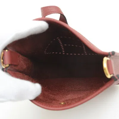 Pre-owned Hermes Rouge H Taurillon Clemence Leather Shoulder Bag ()
