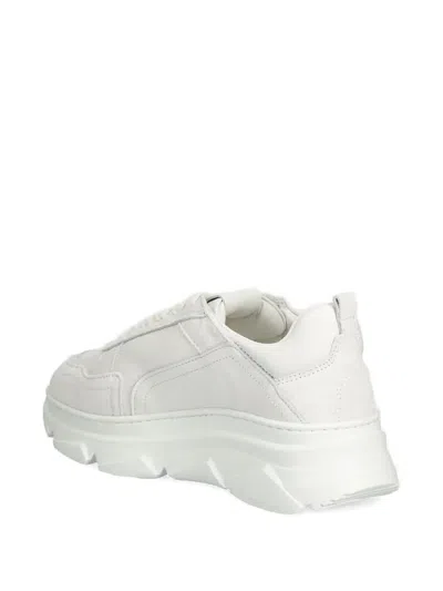 Copenhagen Leather Panelled Platform Sneakers In White