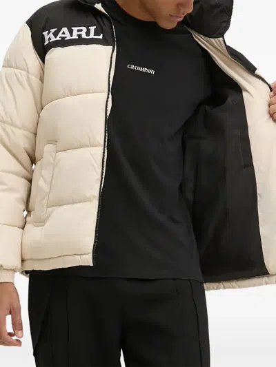Karl Kani Color-block Puffer Jacket In Neutral