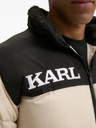 Karl Kani Color-block Puffer Jacket In Neutral