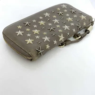 Pre-owned Jimmy Choo Beige Leather Long Wallet (bi-fold) () In Sand