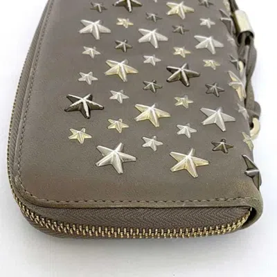 Pre-owned Jimmy Choo Beige Leather Long Wallet (bi-fold) () In Sand