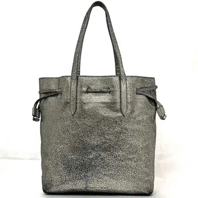 Pre-owned Jimmy Choo Metallic Silver Leather Tote Bag ()